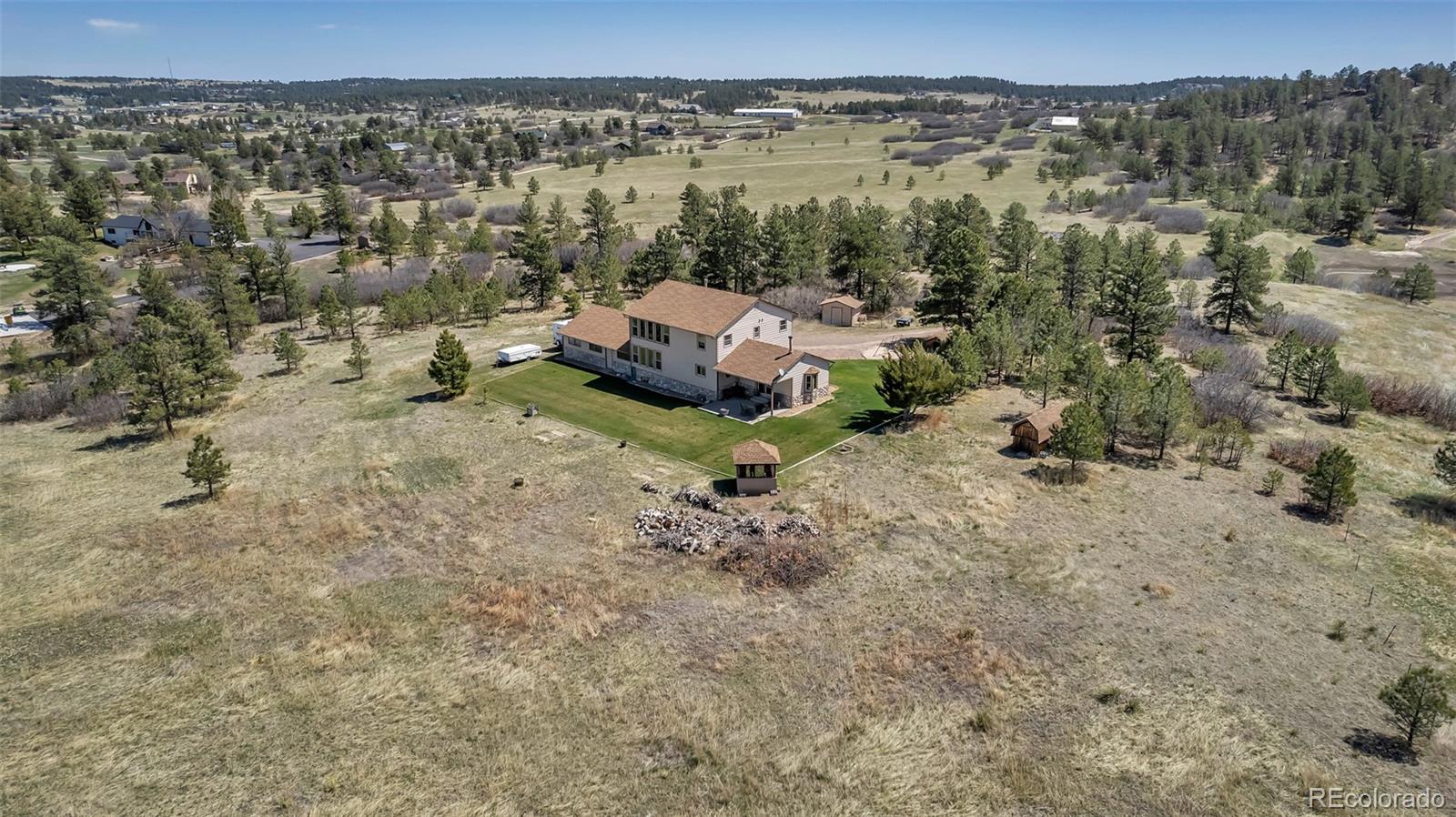 1493 Flintwood Road Franktown, CO 80116 - Photo 1 of 31 a view of a lake with mountain