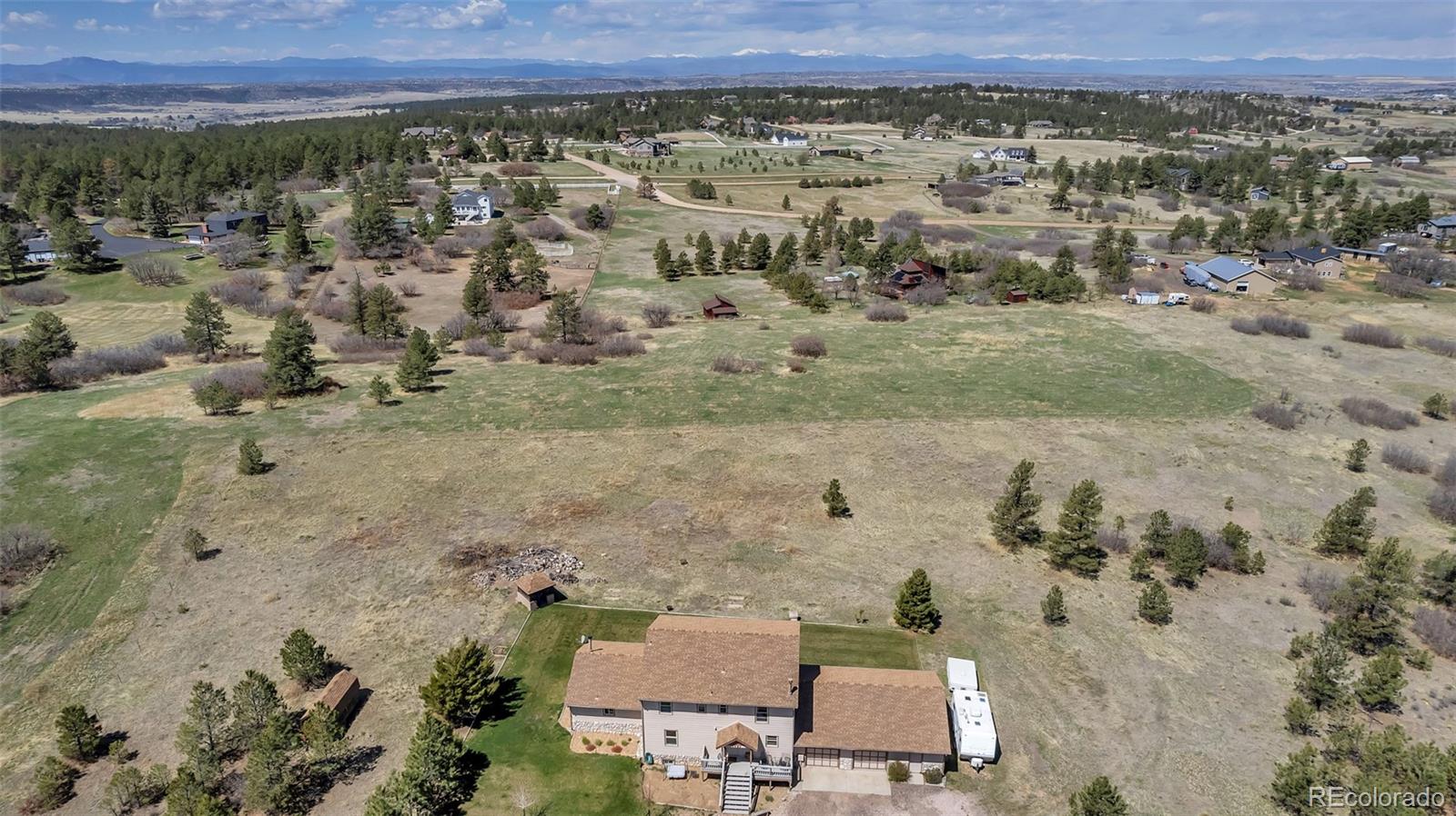 1493 Flintwood Road Franktown, CO 80116 - Photo 9 of 31 an aerial view of a house with a yard