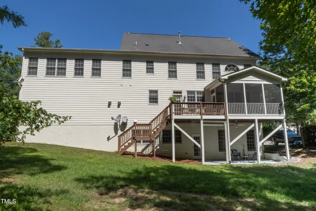 an outdoor space with balcony