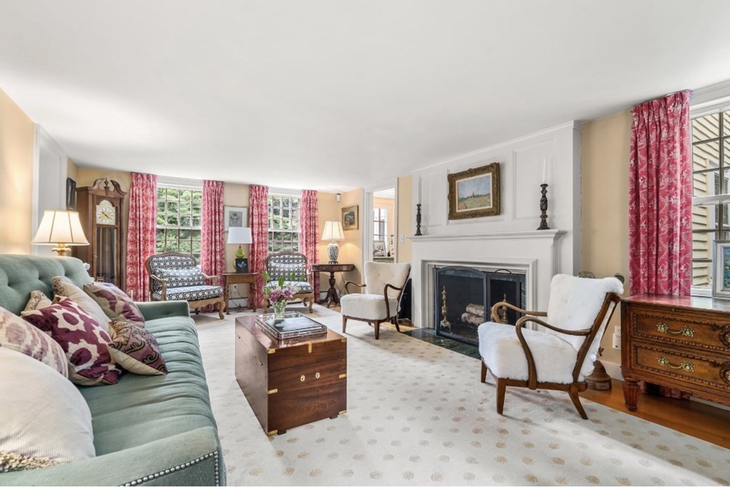 217 Conant Road Weston, MA 02493 - Photo 6 of 30 a living room with furniture and a fireplace