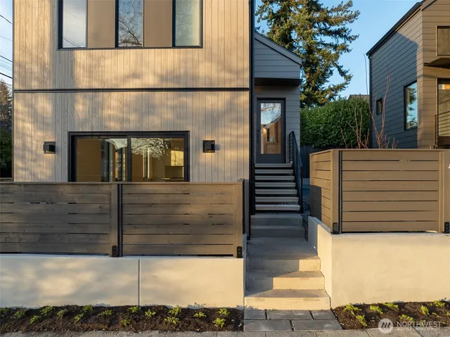 a view of staircase with window