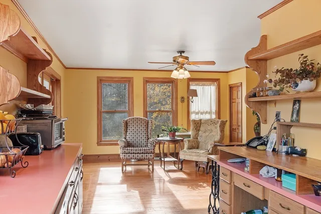 a living room with furniture