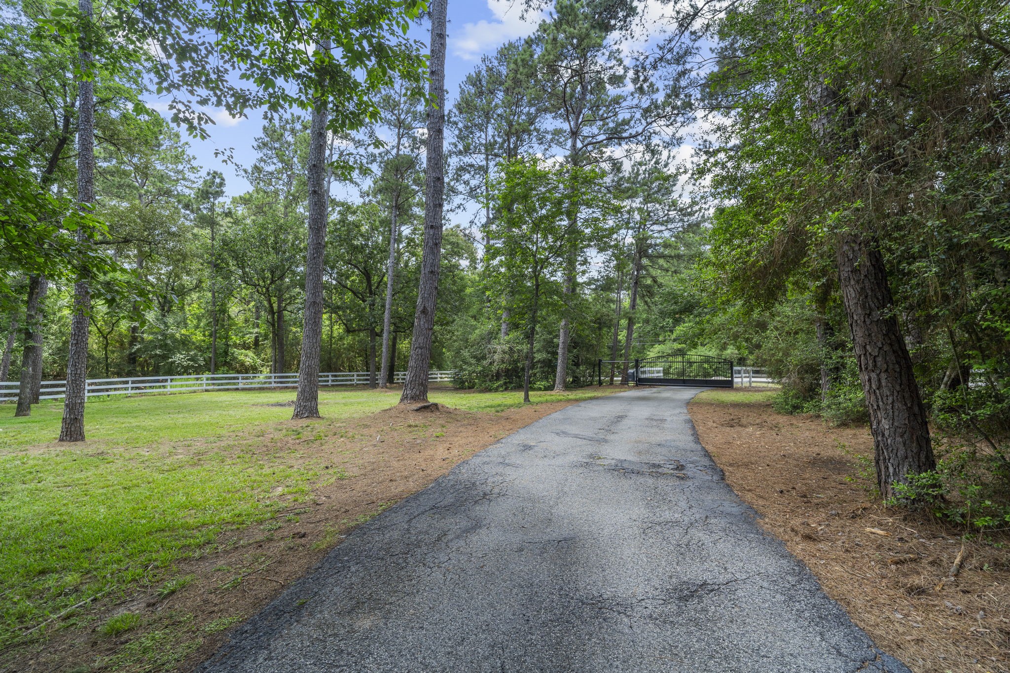 Surrounded by nature and tucked away from the road, the setting offers a sense of tranquility and warm welcome from the moment you arrive. A large grassy front yard alongside the driveway provides plenty of open space for outdoor activities.