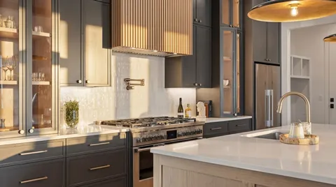 a kitchen with a sink and a window