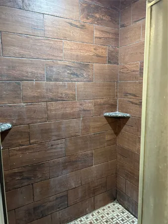a bathroom with a shower