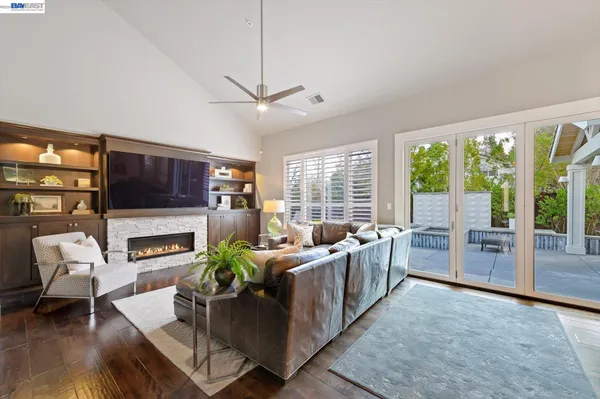 an aerial view of a house