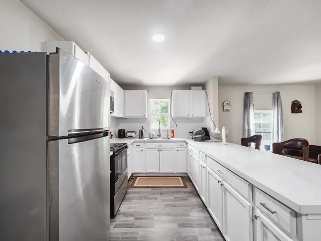 a living room with furniture
