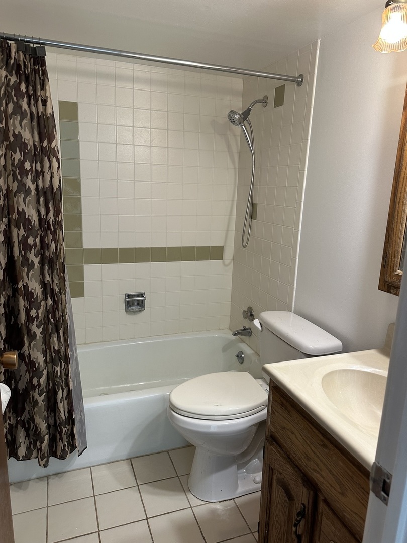 222 Madison Street, Unit 208 Joliet, IL 60435 - Photo 17 of 20 a bathroom with a granite countertop bathtub shower sink vanity and toilet