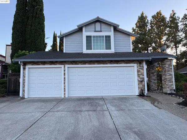 front view of a house with a garage