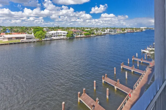 a view of a city with an ocean