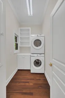 a view of a washer and dryer in a utility room