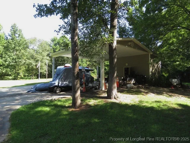 a view of a closet with storage