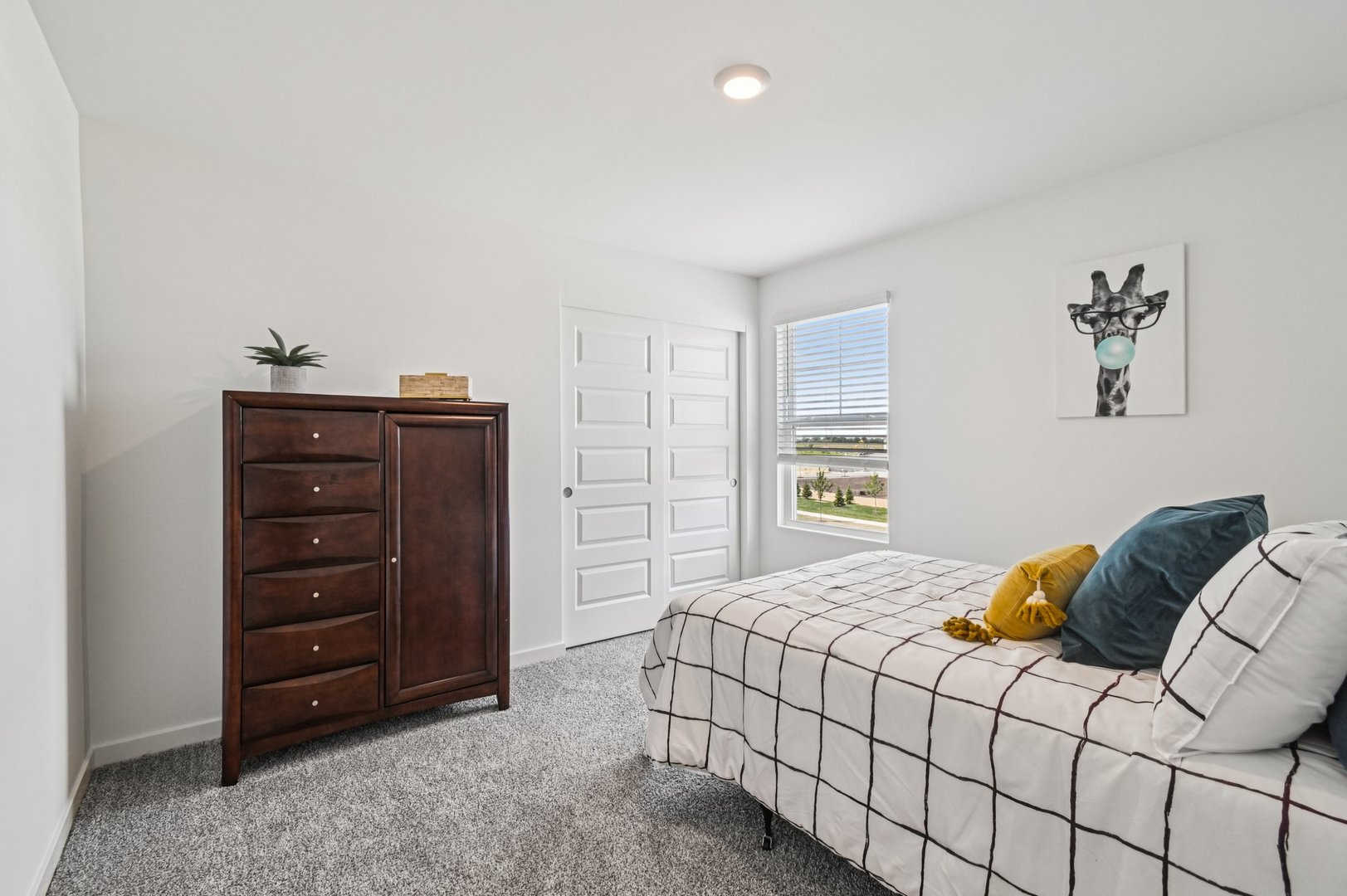 2482 Semillon Street Oswego, IL 60543 - Photo 34 of 45 a bedroom with a bed and a closet