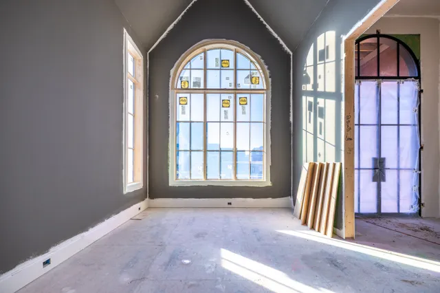 an empty room with a window