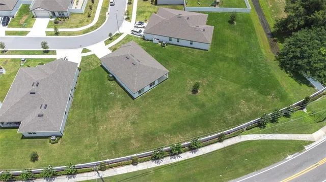 an aerial view of a house