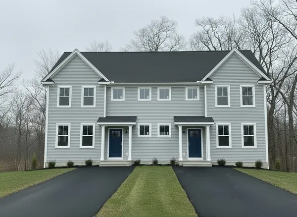 front view of a house with a yard