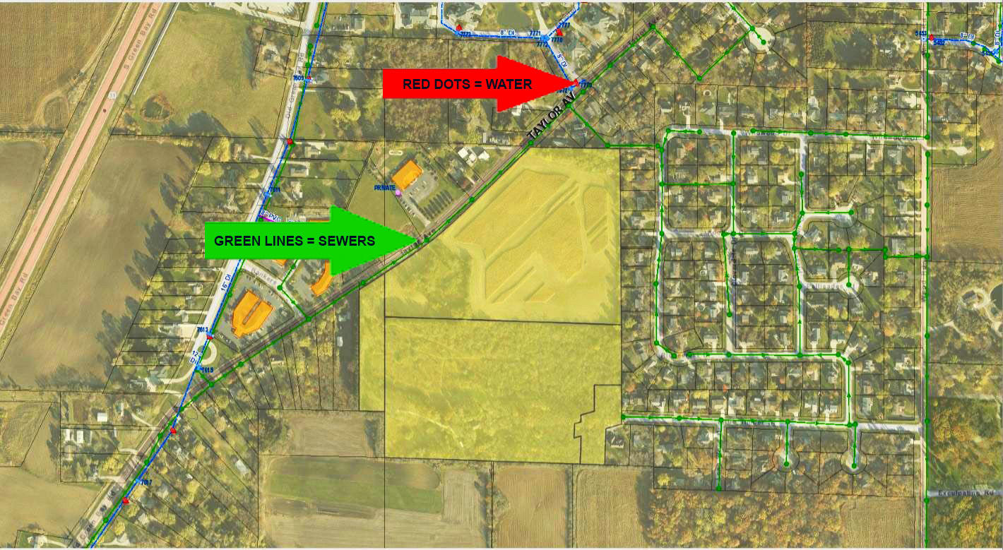 6147 Taylor Avenue Mount Pleasant, WI 53403 - Photo 5 of 9 sewer & water locations