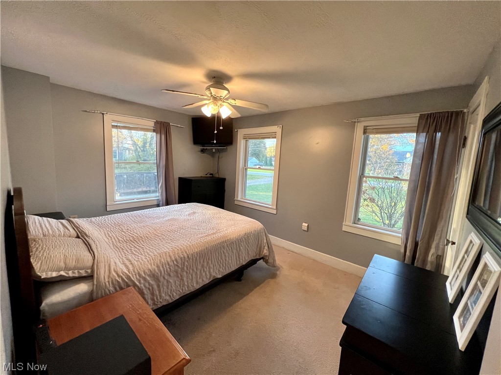 3992 Tallmadge Road Rootstown, OH 44272 - Photo 11 of 27 Bedroom featuring ceiling fan and light carpet