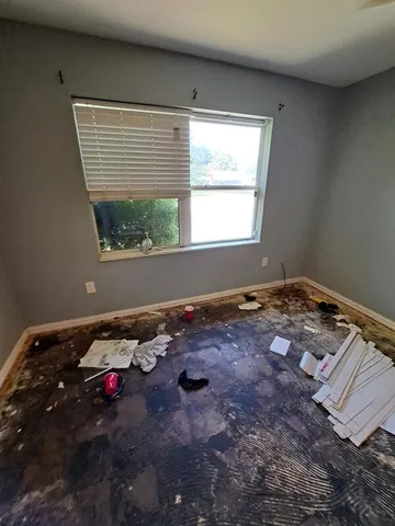 a view of a small space with window