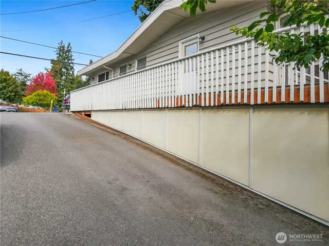 front view of a house with a street