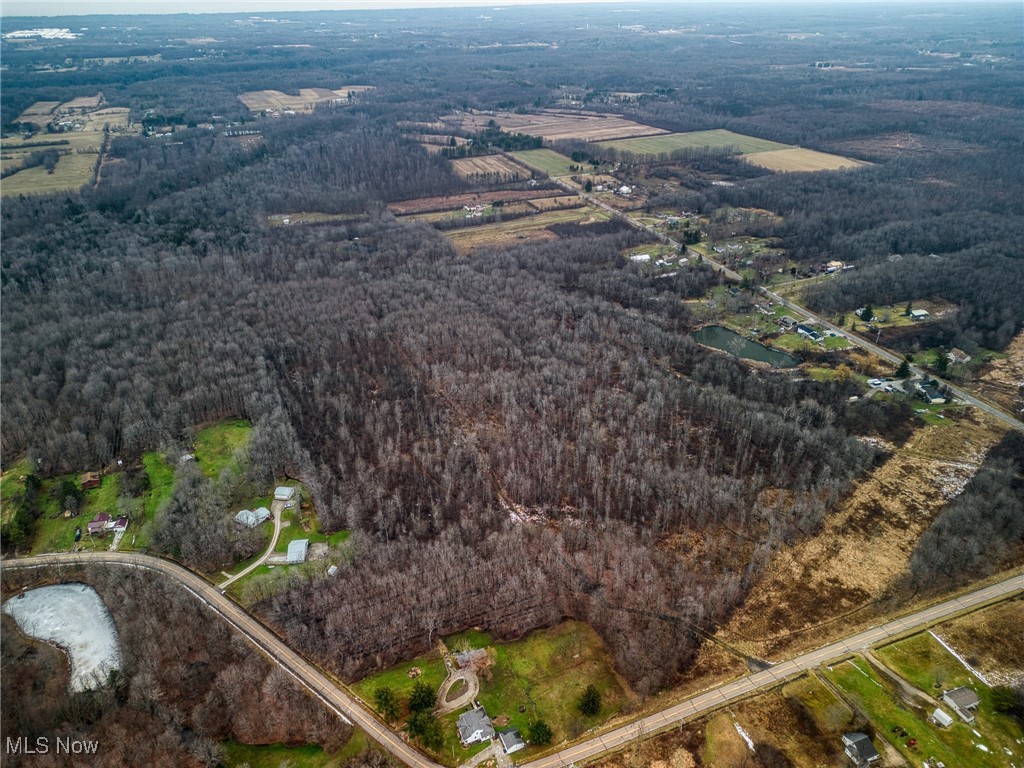 15594 Moseley Road Madison, OH 44057 - Photo 6 of 7 Aerial view of property and surrounding area featuring rural landscape and a forest