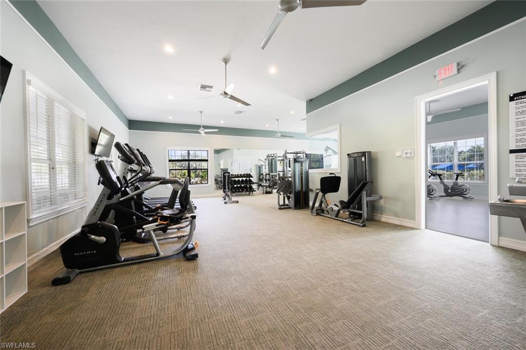 28310 Captiva Shell Loop Bonita Springs, FL 34135 - Photo 44 of 44 Workout area featuring recessed lighting and a ceiling fan