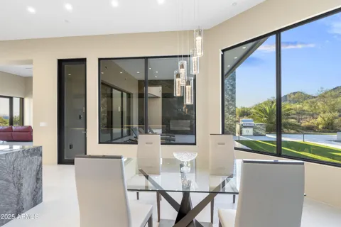 a bedroom with a bed and a fireplace