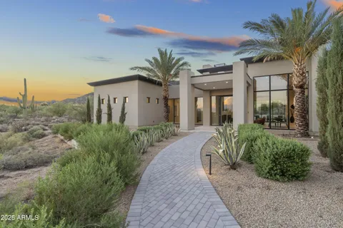 a view of a house with mountain view