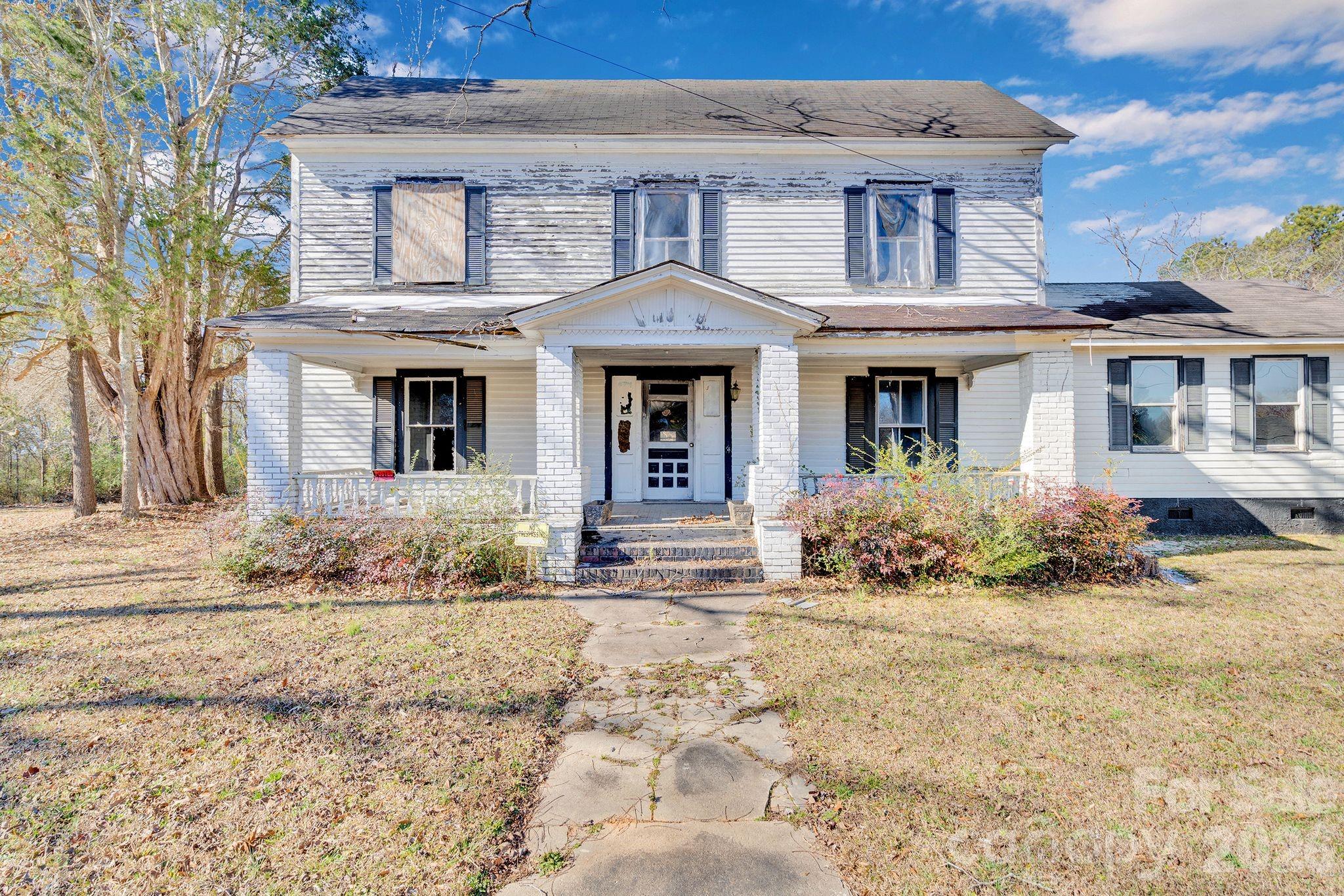 a front view of a house