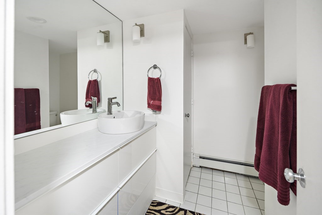 58 Garden Street, Unit F Cambridge, MA 02138 - Photo 20 of 25 a bathroom with a sink and a mirror