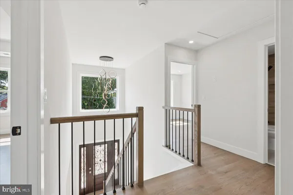 a view of hallway with stairs