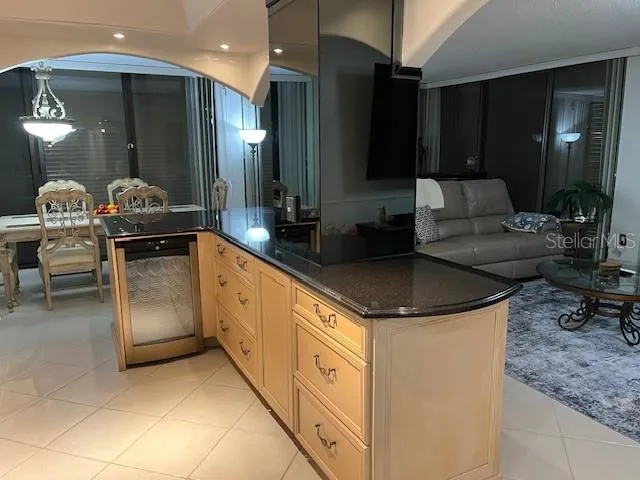 a view of kitchen with wooden floor