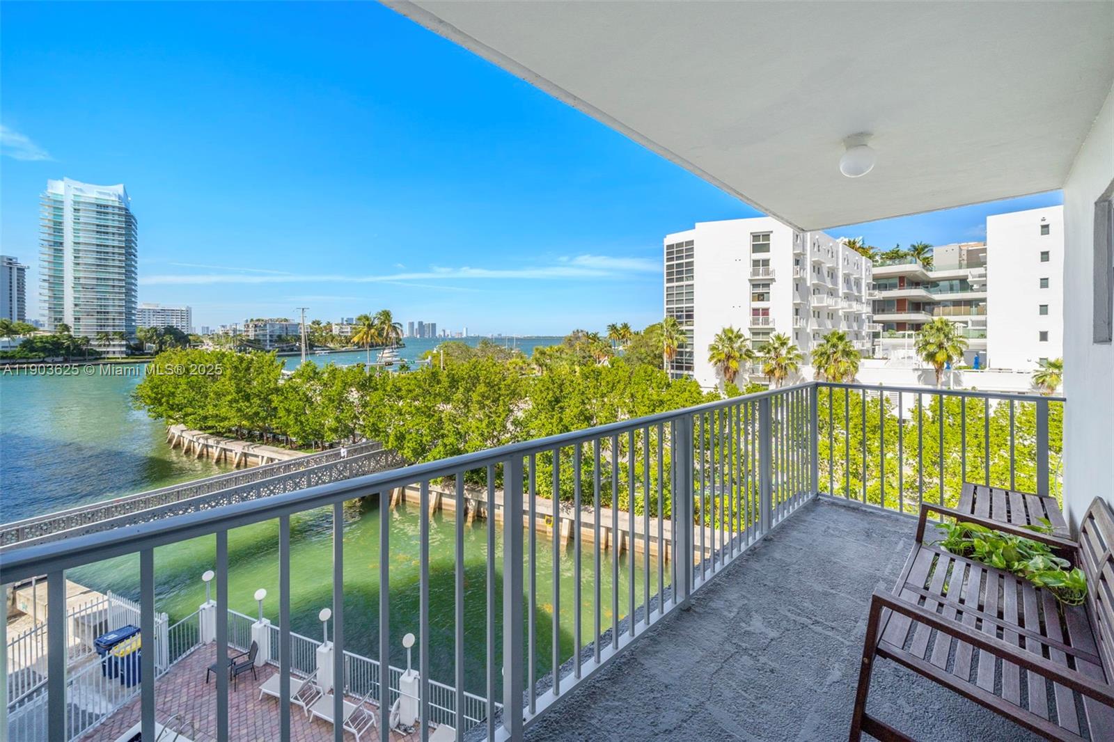 1674 Bay Road, Unit 401 Miami Beach, FL 33139 - Photo 21 of 33 a view of a balcony with an ocean view