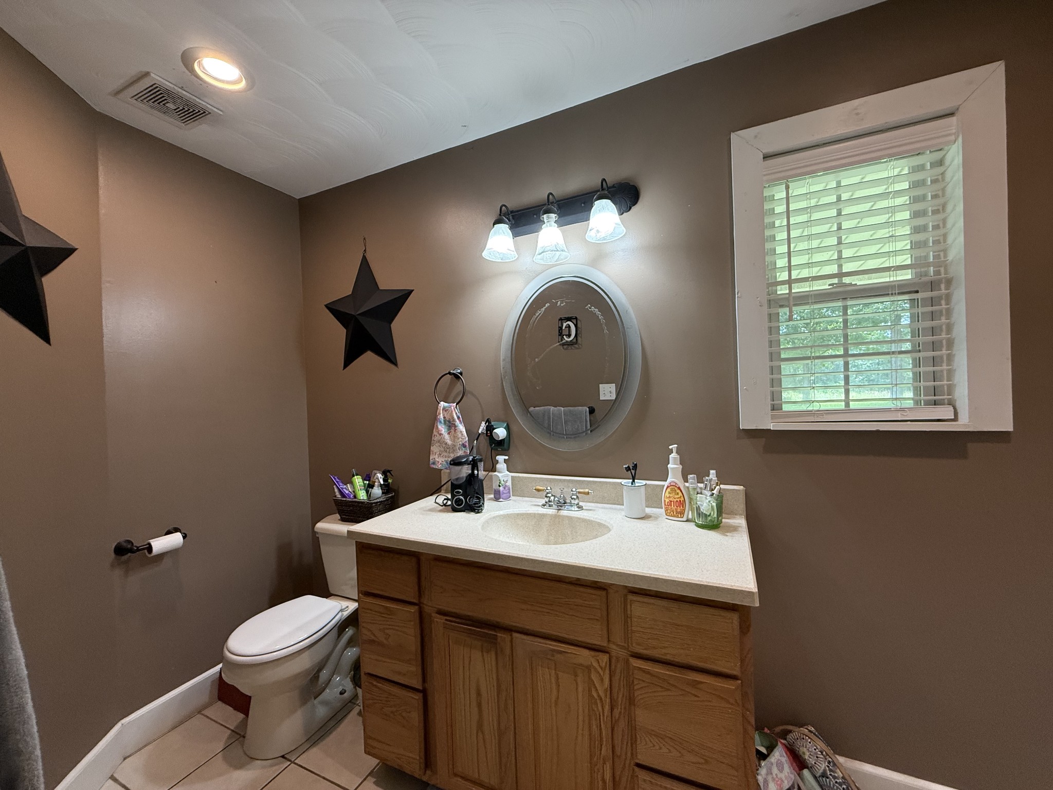 1086 Brown Mill Road McEwen, TN 37101 - Photo 31 of 44 a bathroom with a toilet sink and mirror