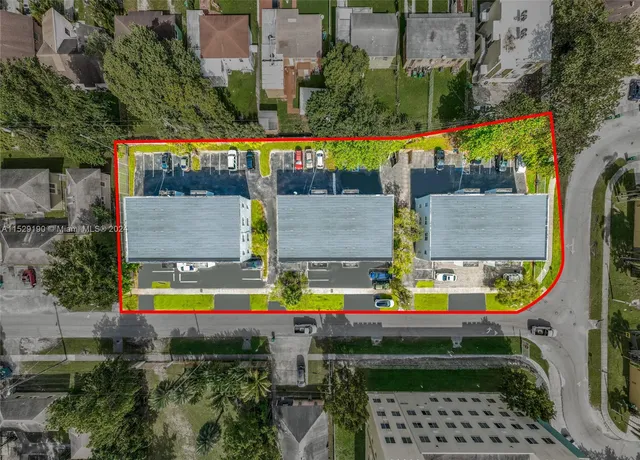 an aerial view of swimming pool