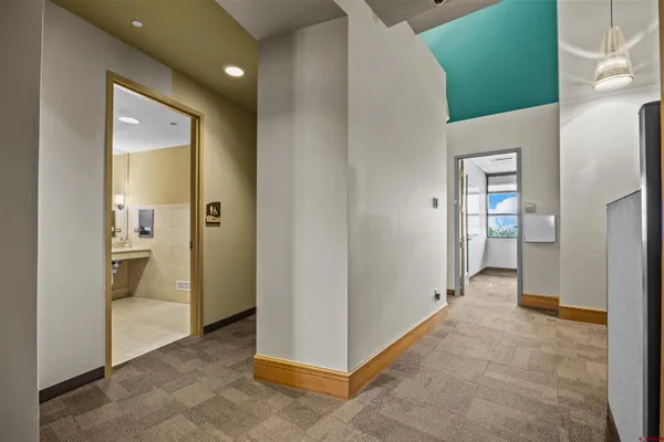 a view of a balcony with city view