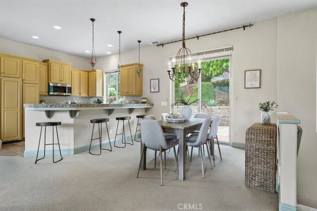 a view of a dining room and livingroom view