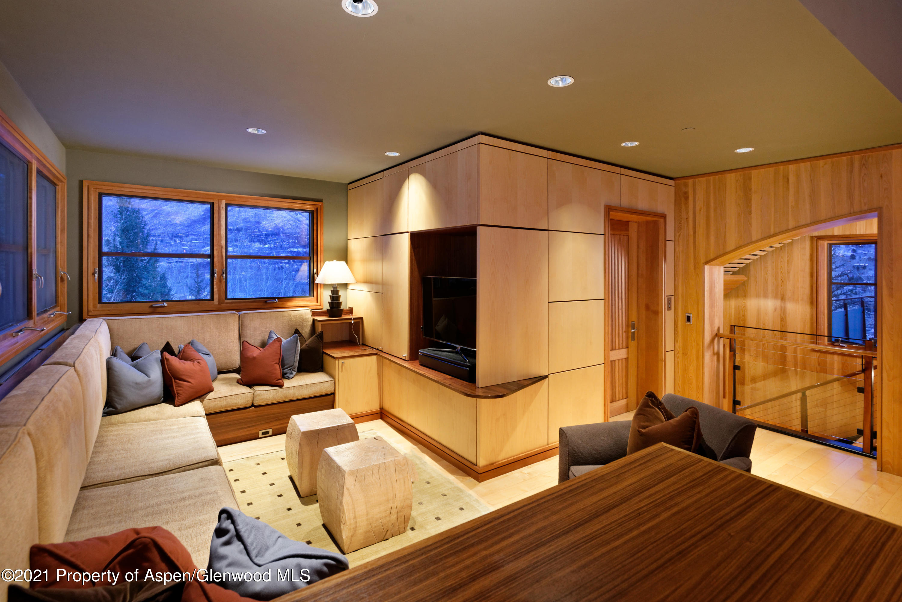 550 Aspen Alps Road South Aspen, CO 81611 - Photo 36 of 58 a living room with furniture window and flat screen tv