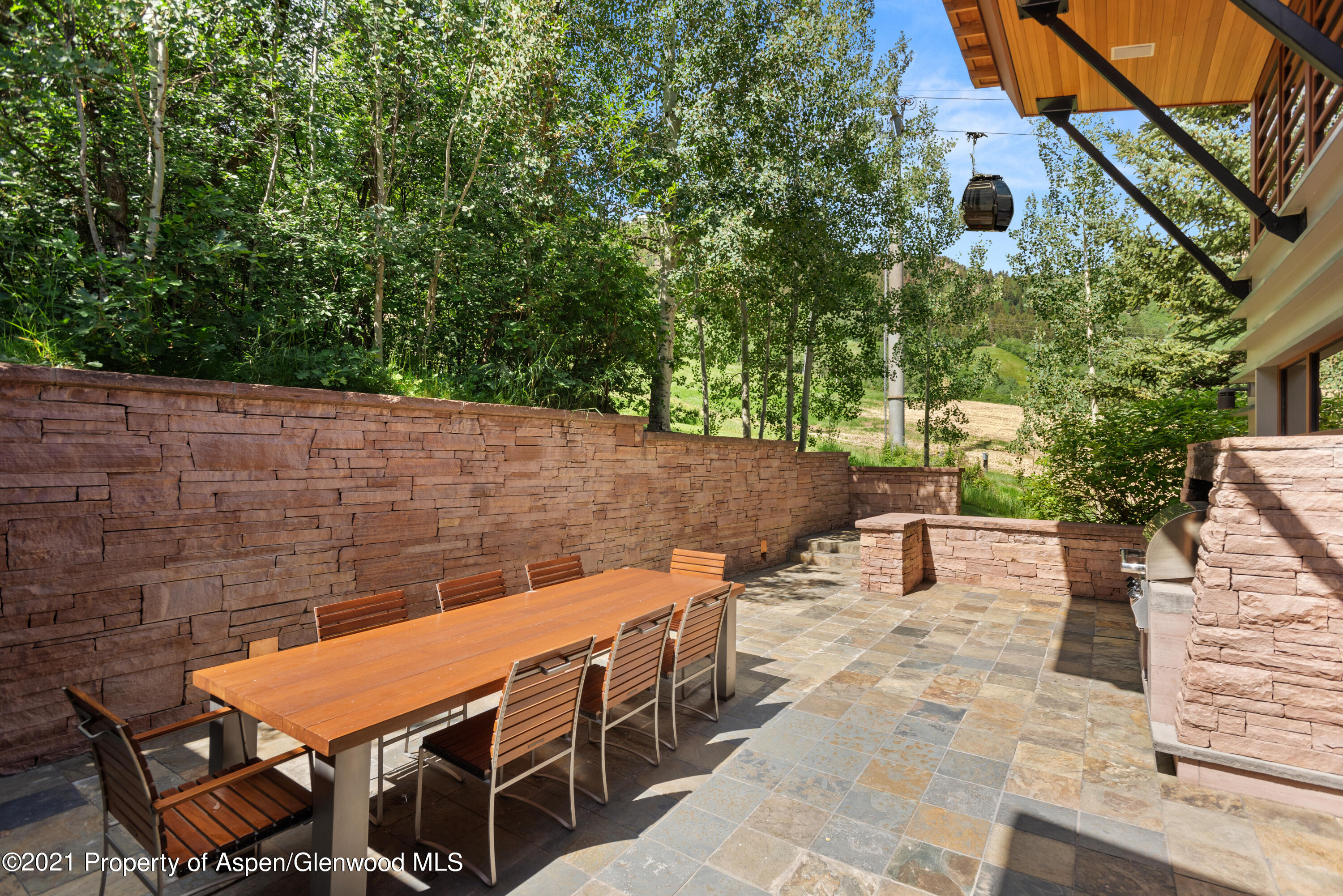 550 Aspen Alps Road South Aspen, CO 81611 - Photo 5 of 58 a backyard of a house with table and chairs