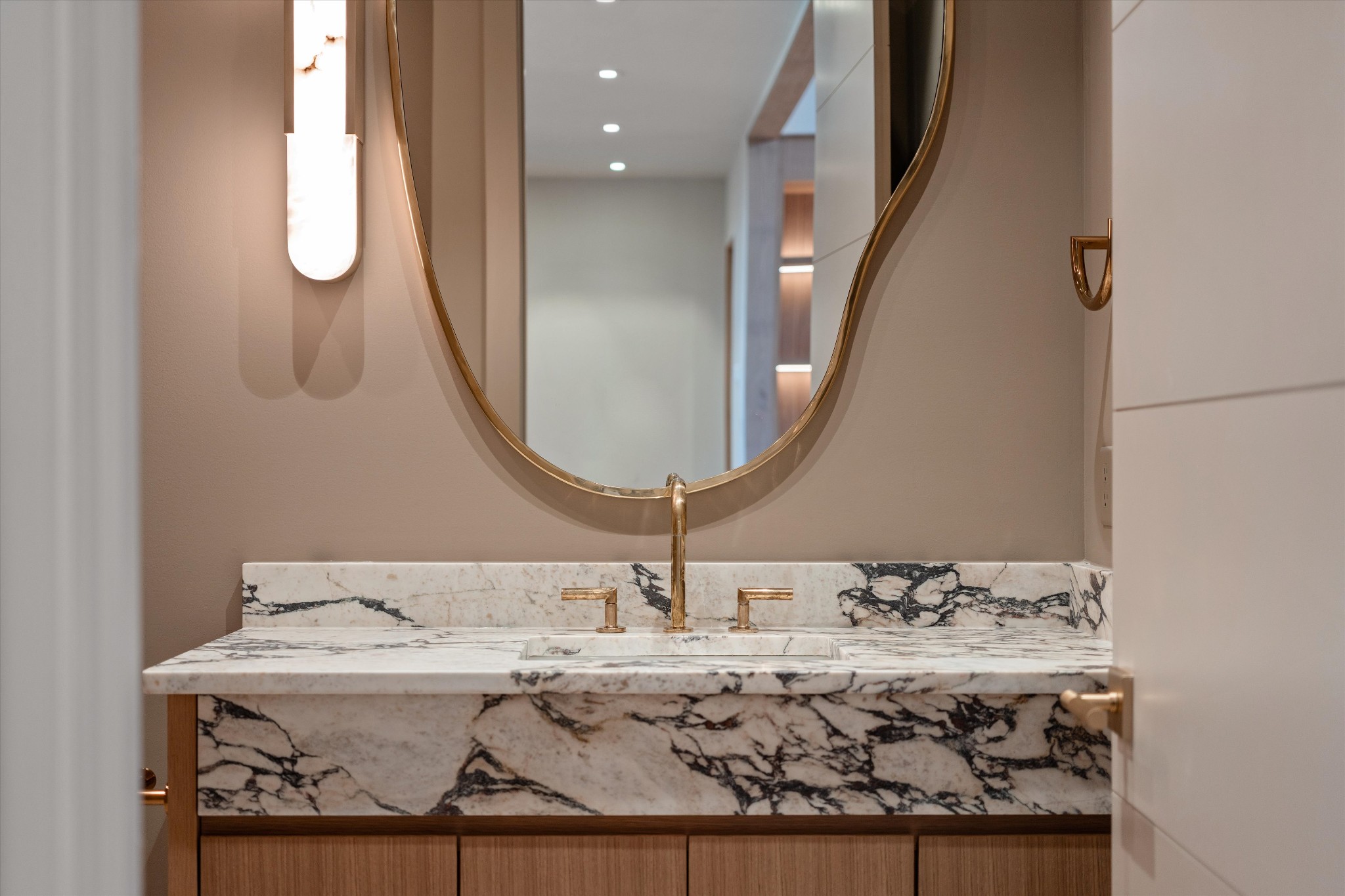 4328 Sneed Road Nashville, TN 37215 - Photo 16 of 35 a bathroom with a granite countertop sink and a mirror
