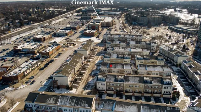 an aerial view of a city