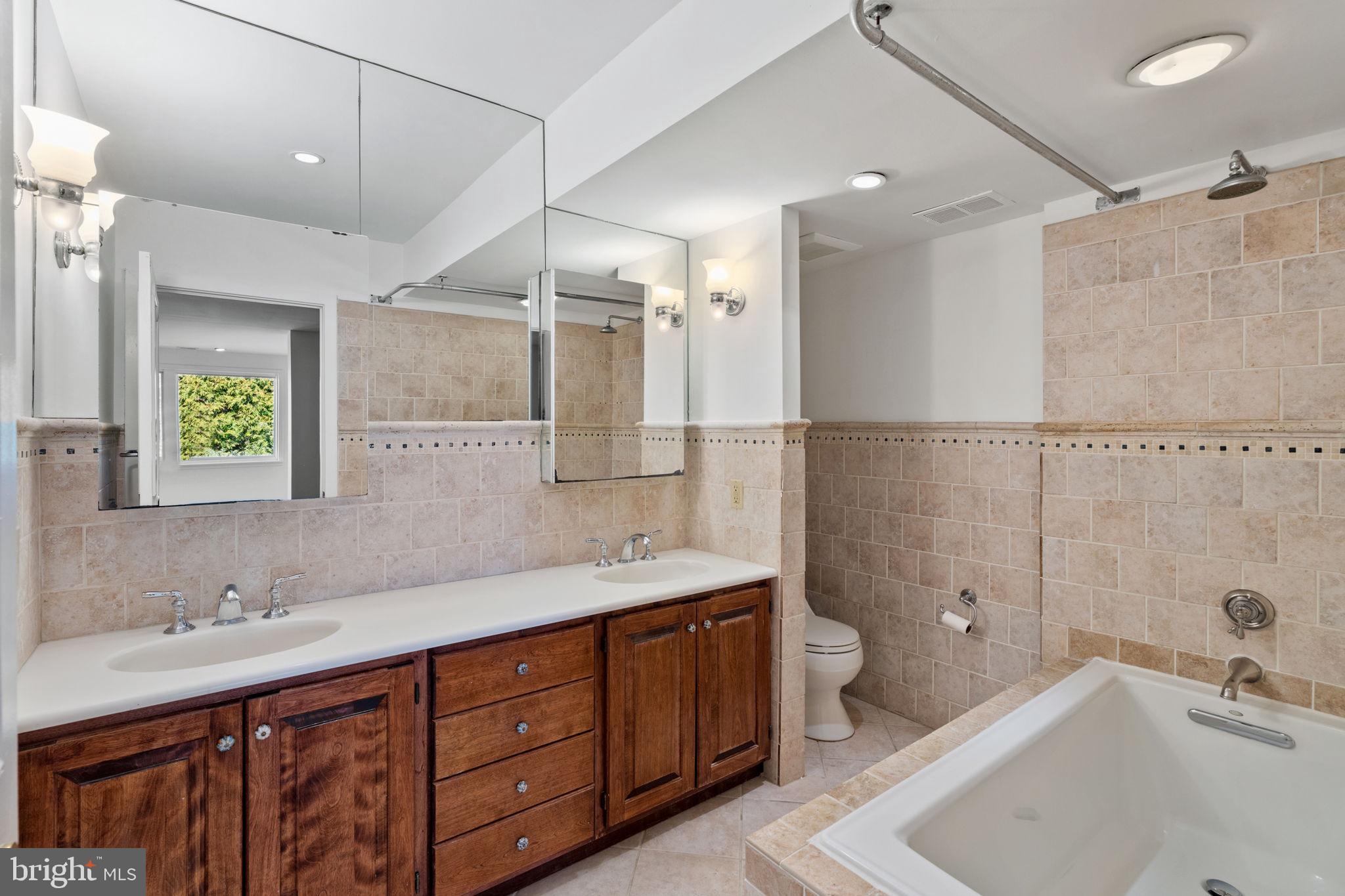 233 Monroe Street Philadelphia, PA 19147 - Photo 31 of 51 a bathroom with a double vanity sink mirror and toilet