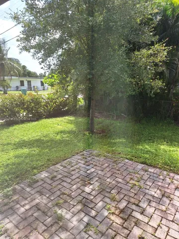 a view of garden with trees