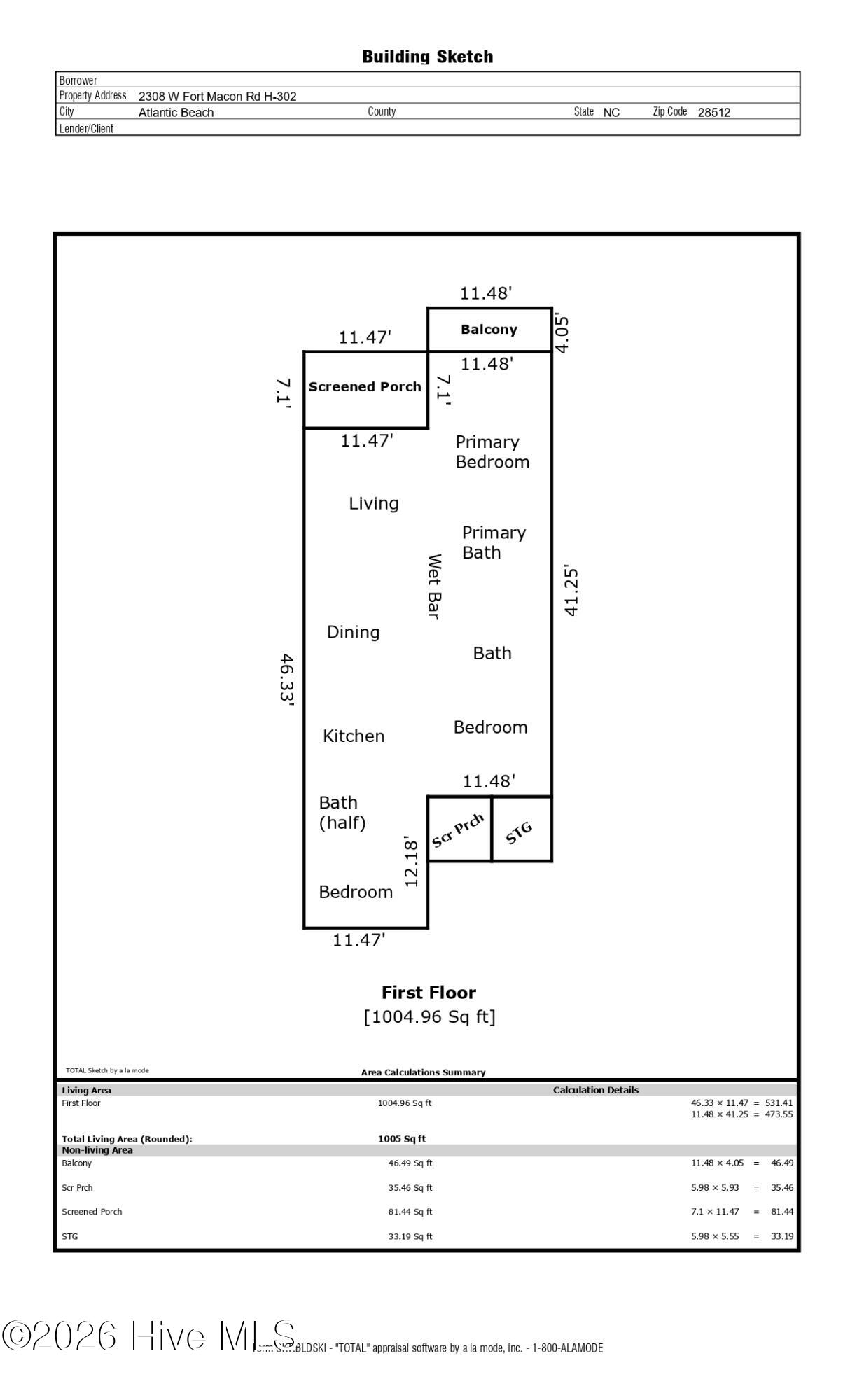 2308 West Fort Macon Road, Unit 302H Atlantic Beach, NC 28512 - Photo 60 of 60 Sketch/Floorplan