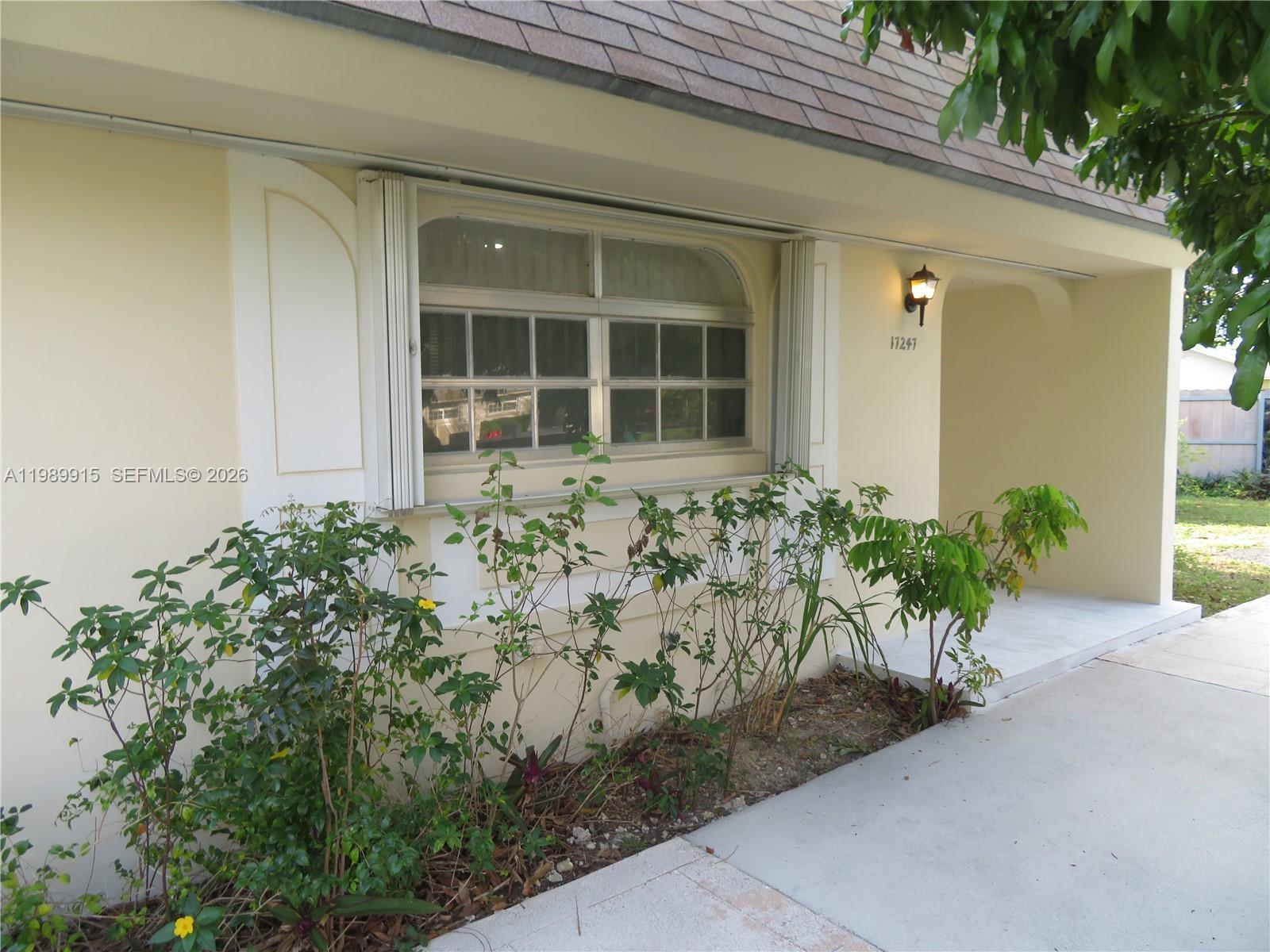 a front view of a house