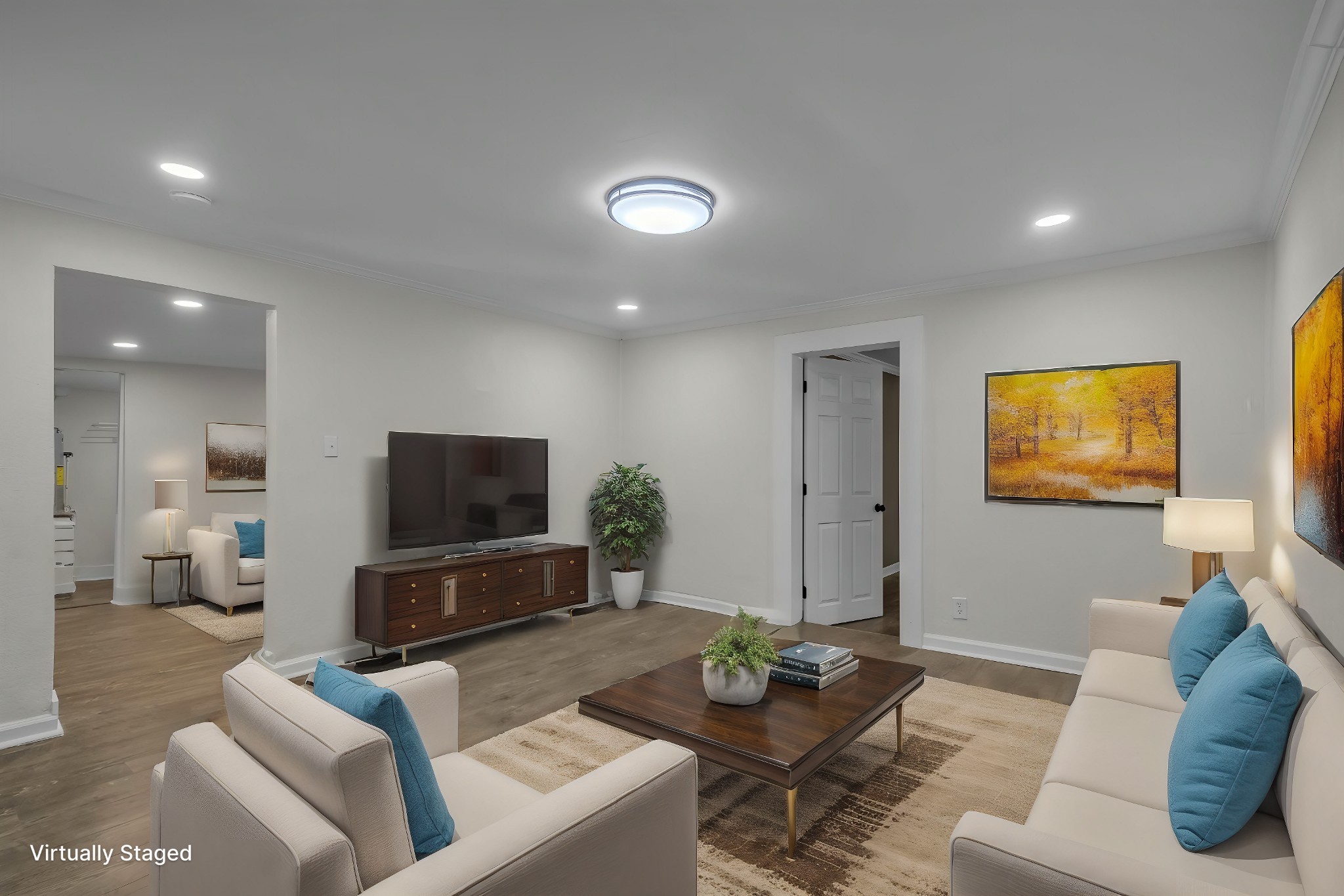 403 Carpenter Street Mount Pleasant, TN 38474 - Photo 7 of 34 a living room with furniture and a flat screen tv