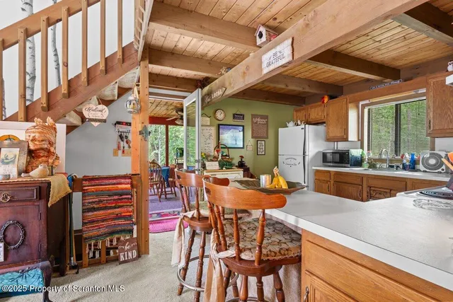 an outdoor space with seating