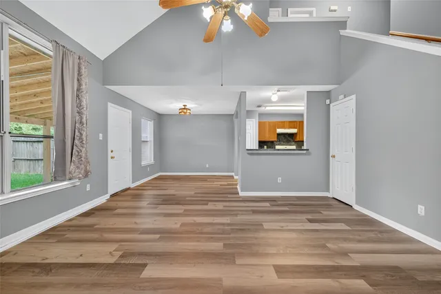 a view of an empty room and window