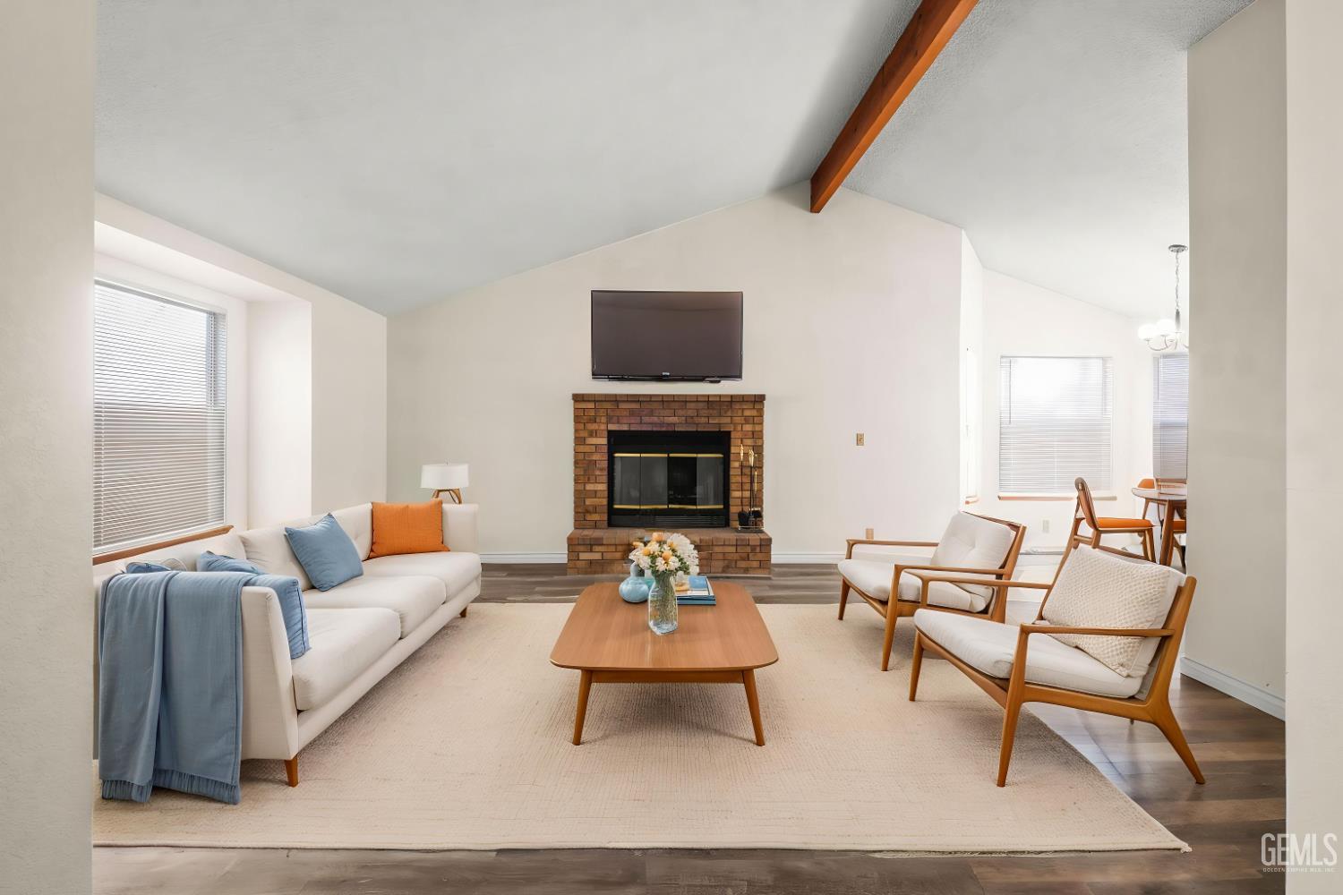 Undisclosed Address Ridgecrest, CA 93555 - Photo 25 of 28 a living room with furniture and a fireplace