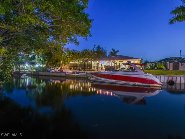a view of a lake with outdoor space